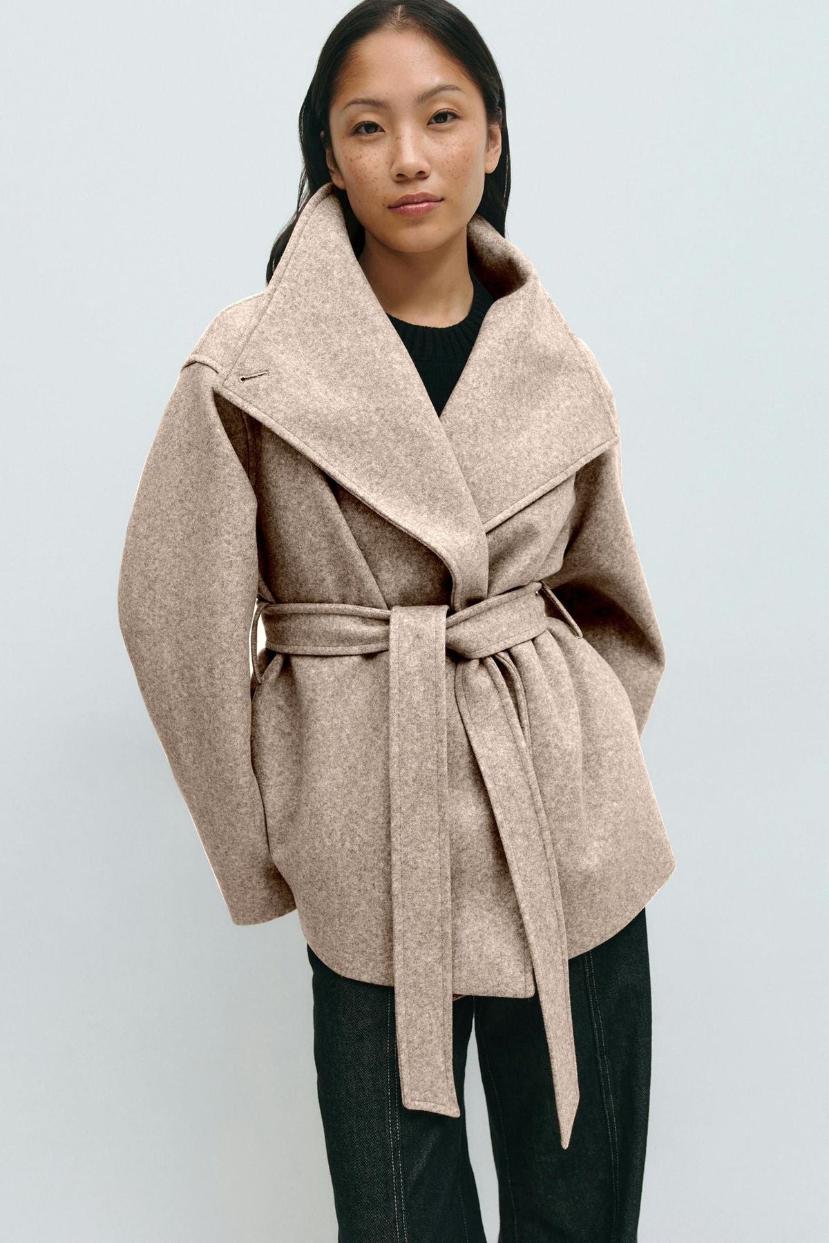 Alma Mid-Length Coat – Beige – image 1