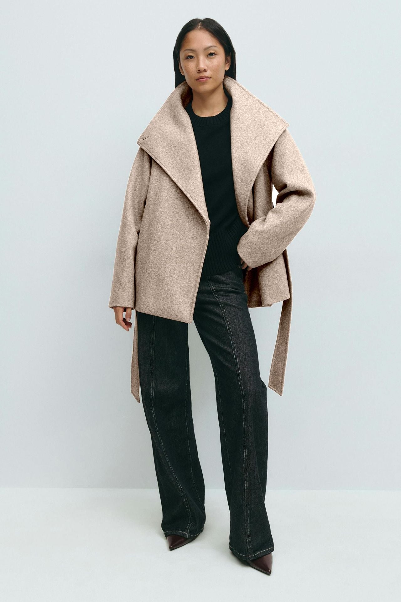 Alma Mid-Length Coat – Beige – image 2