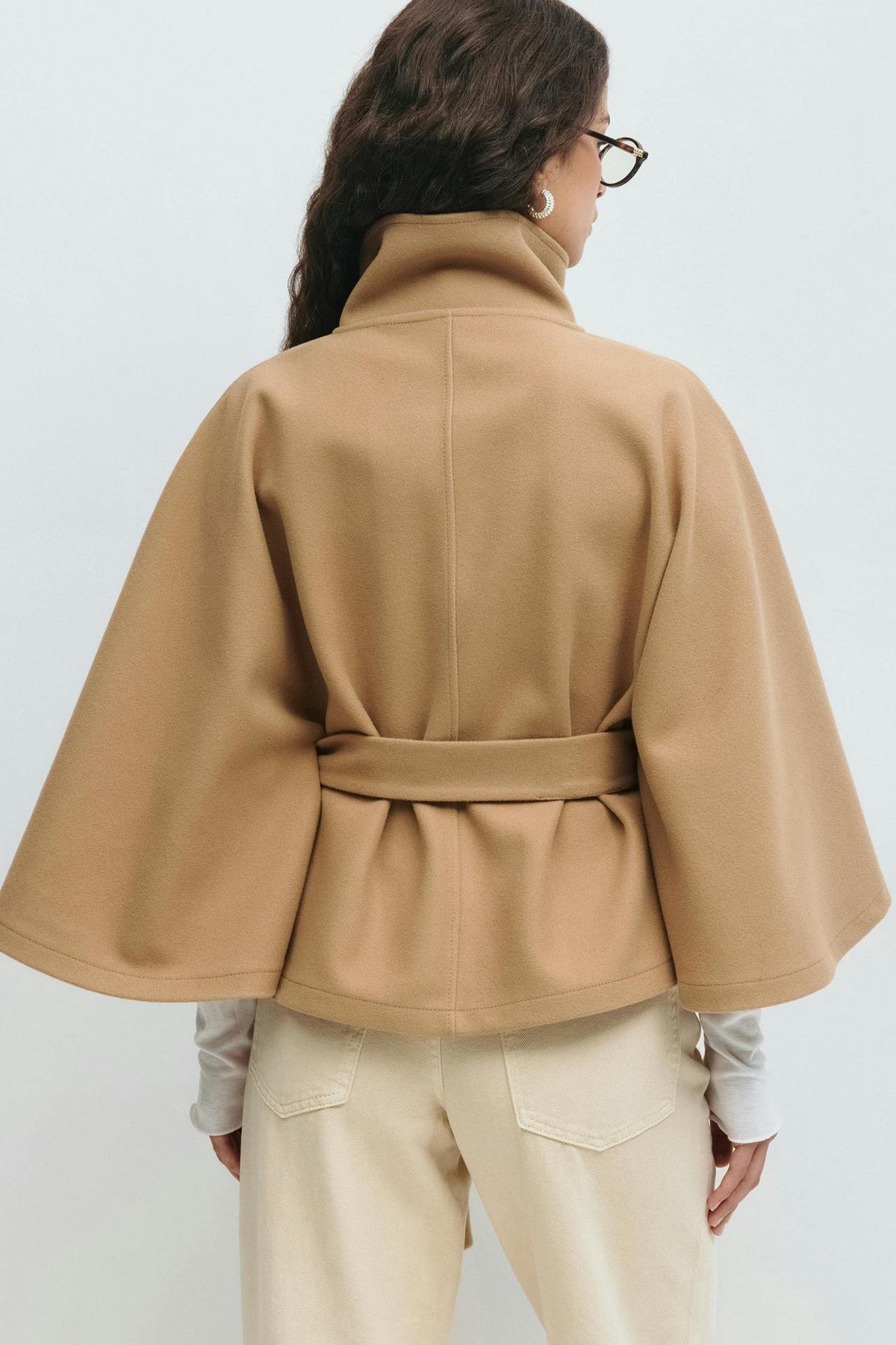 Capella Short Cape Coat – Beige – image 3