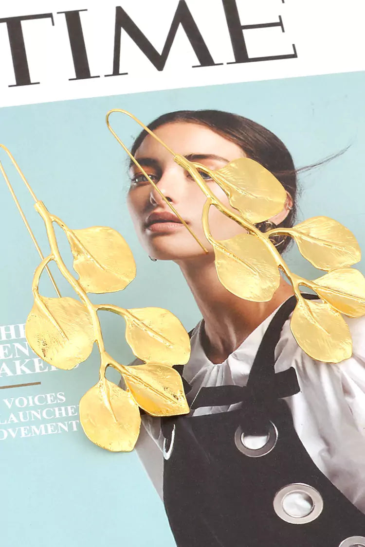 Carwyn Golden Leaves Earrings – image 2