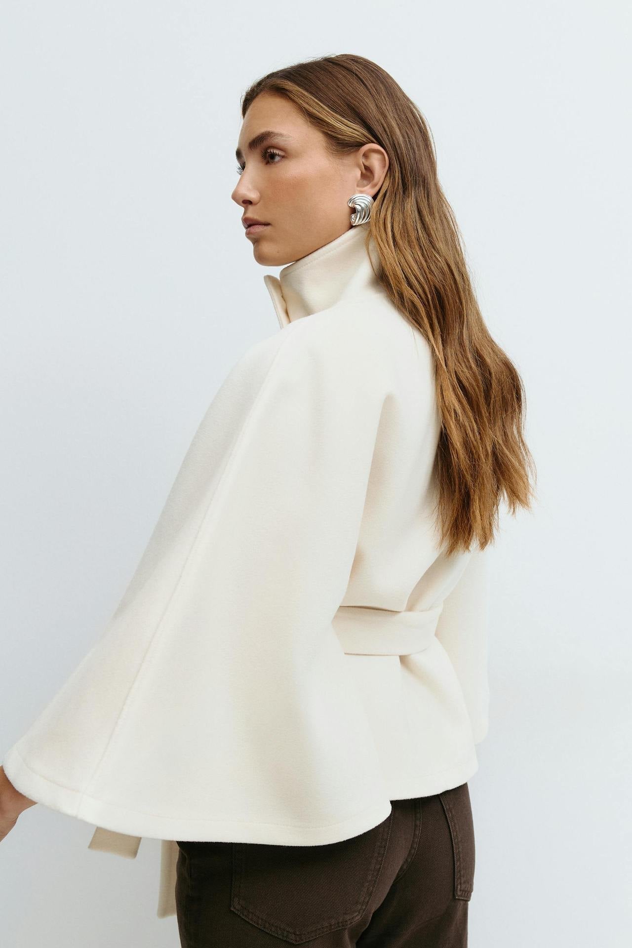 Capella Short Cape Coat – White – image 3