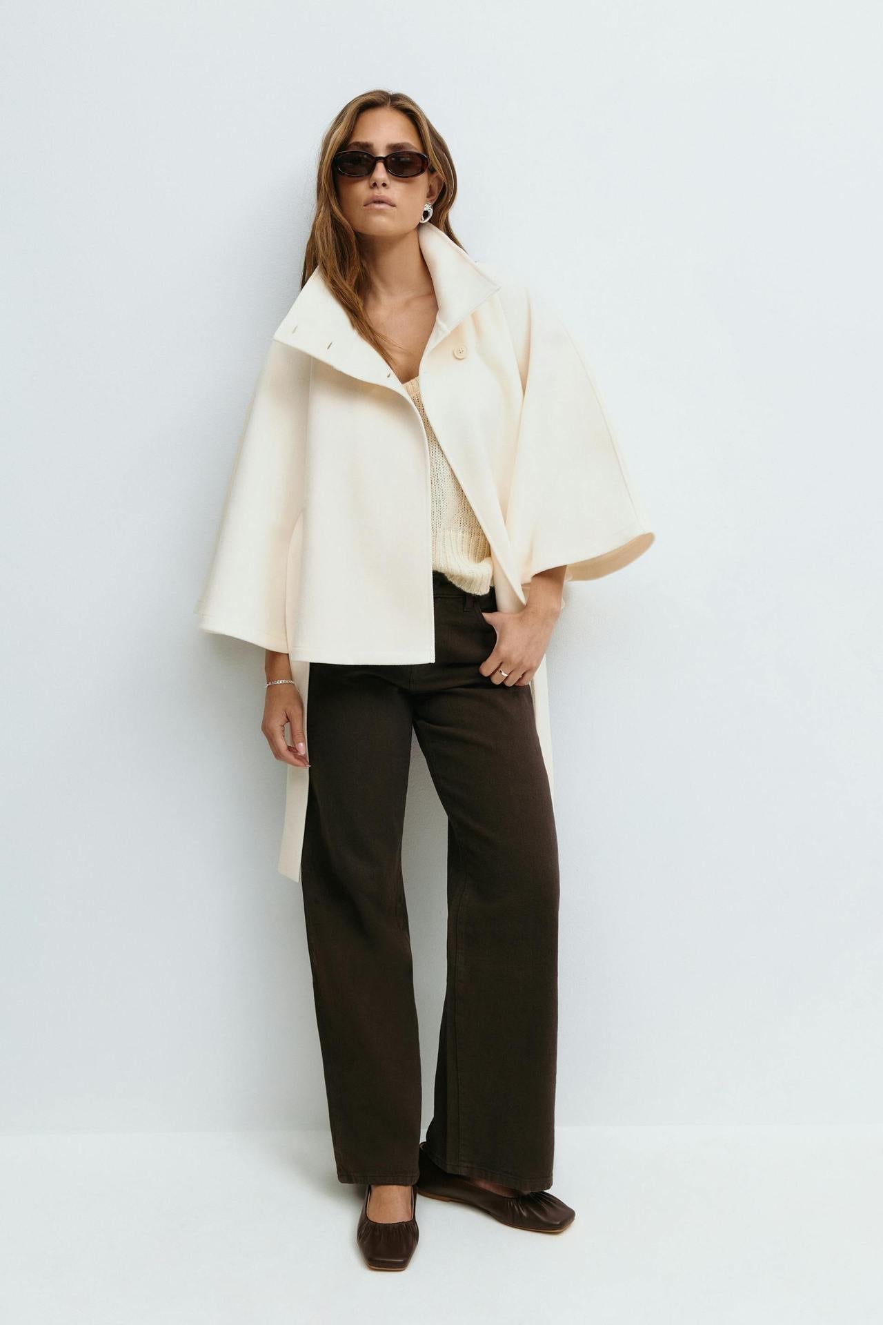Capella Short Cape Coat – White – image 1