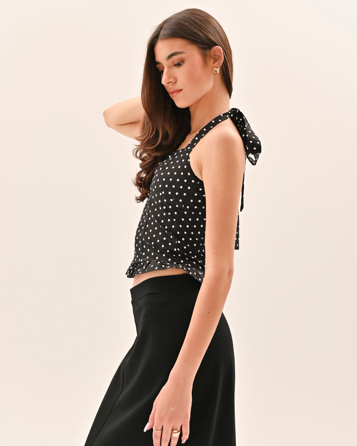 Athena Polka Dot Top - Black – image 6