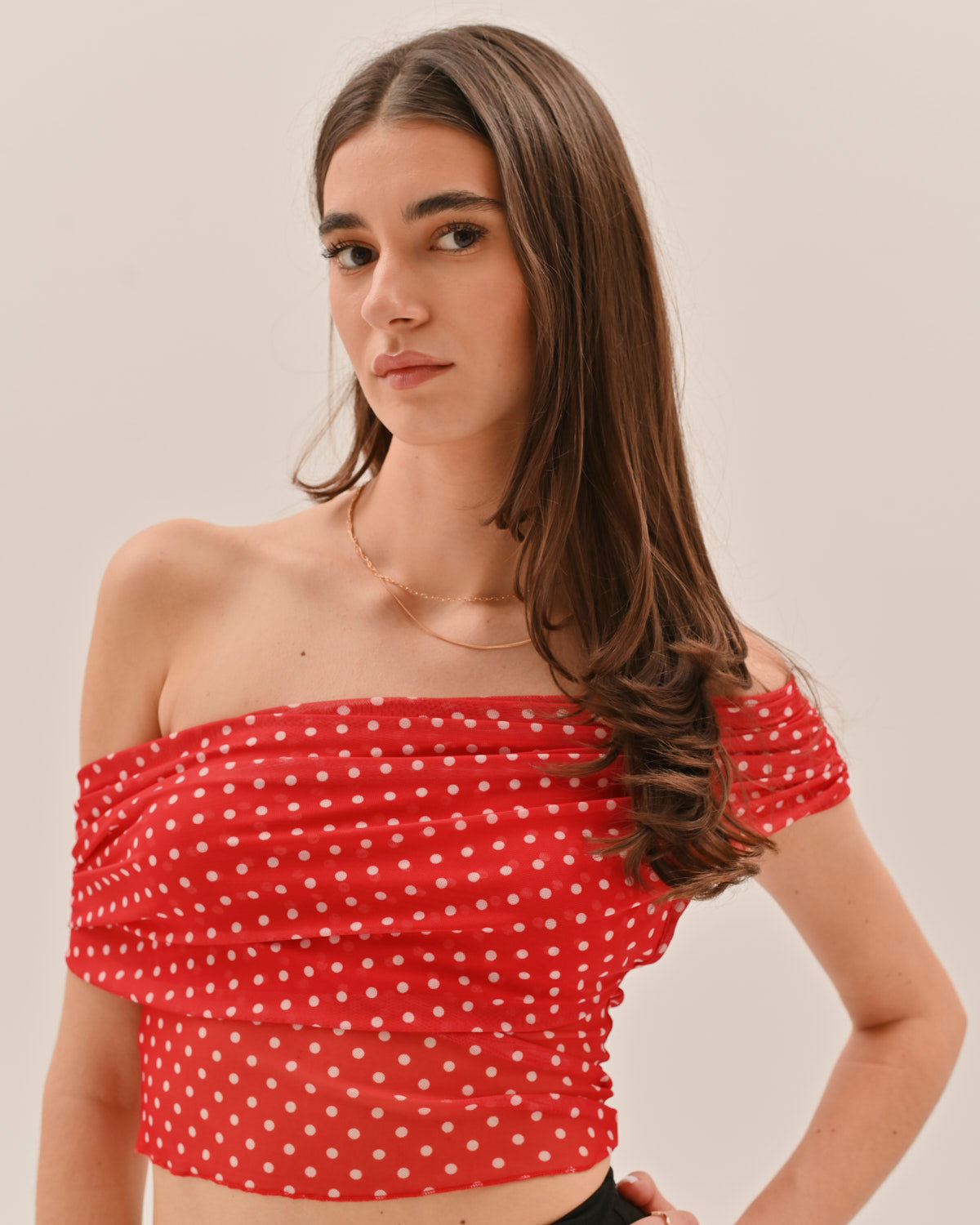 Allura Polka Dot Top - Red – image 6
