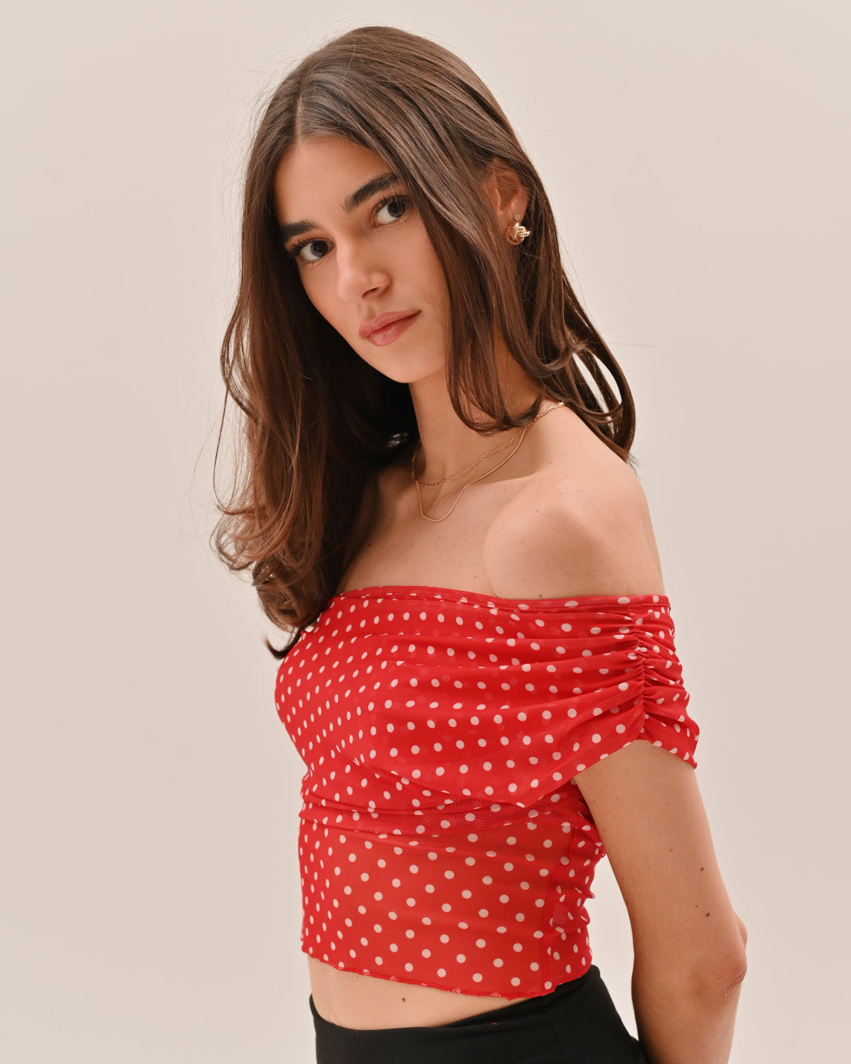 Allura Polka Dot Top - Red – image 2