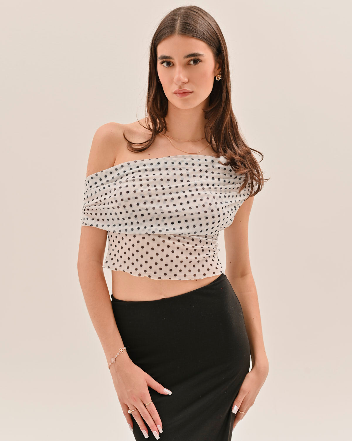 Allura Polka Dot Top - White – image 1