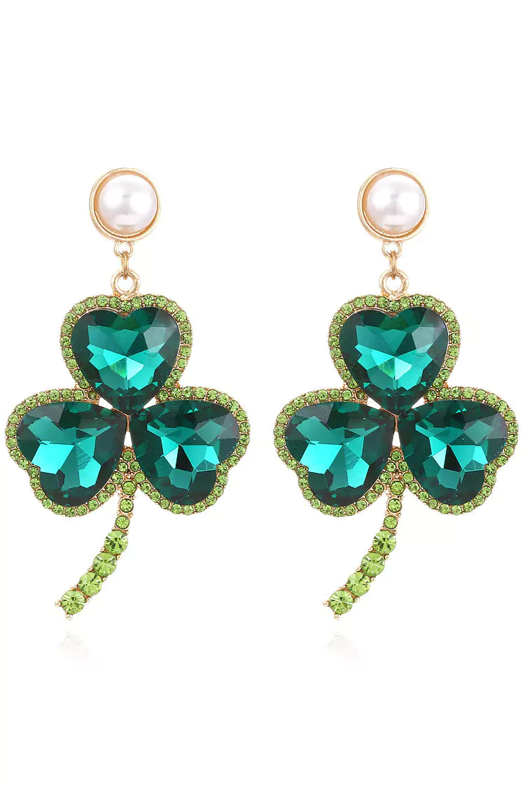 Akihiko Emerald Clover Earrings – image 1