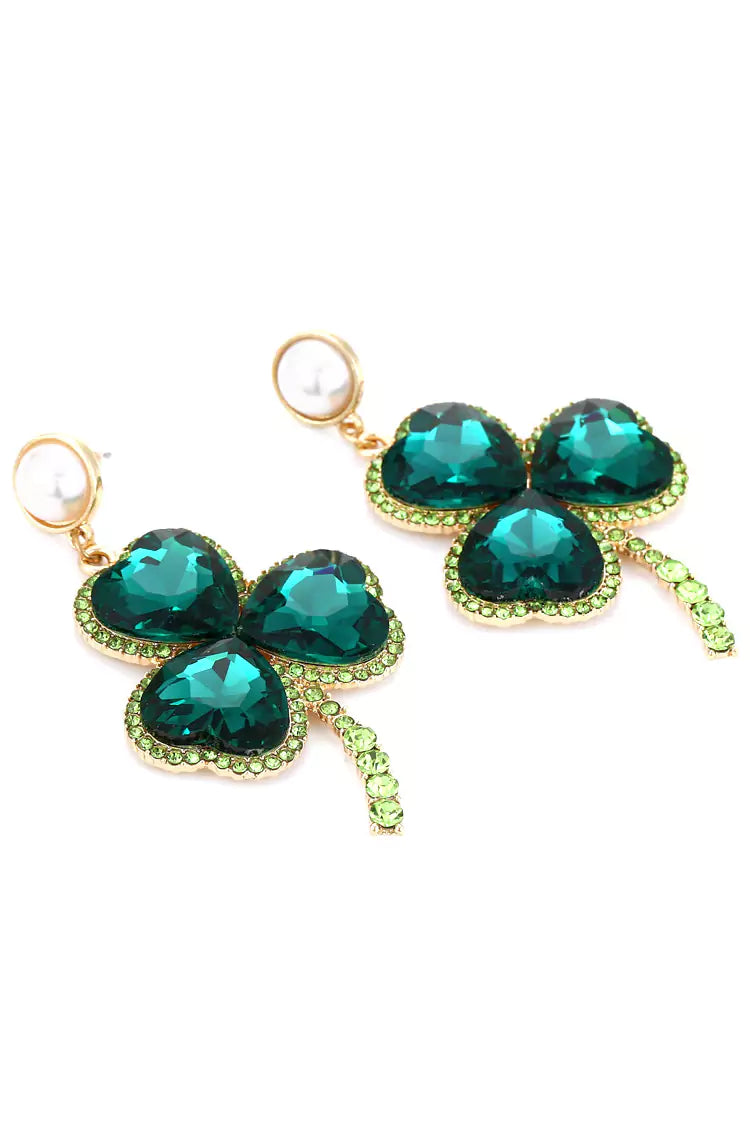 Akihiko Emerald Clover Earrings – image 6