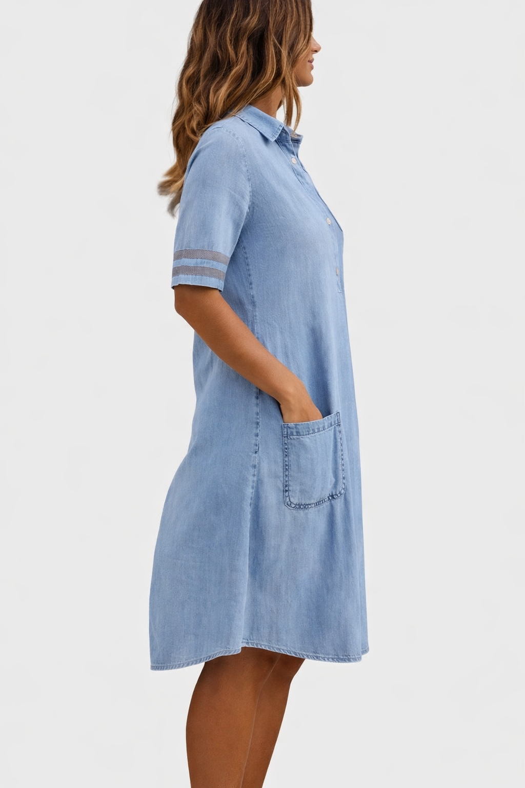 Brittany – Figure Flattering Denim Dress – image 3