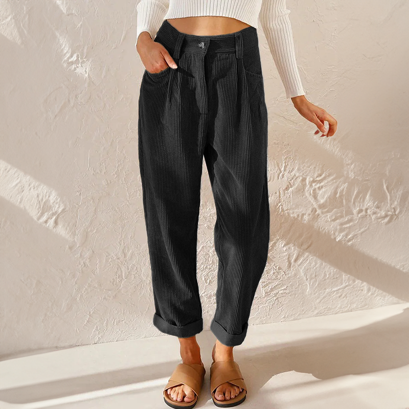 Damen Freizeithose mit weitem Bein | Bequeme Hose für Alltag und Freizeit
