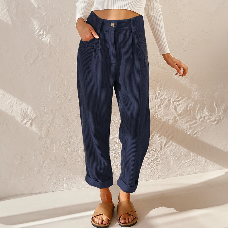 Damen Freizeithose mit weitem Bein | Bequeme Hose für Alltag und Freizeit