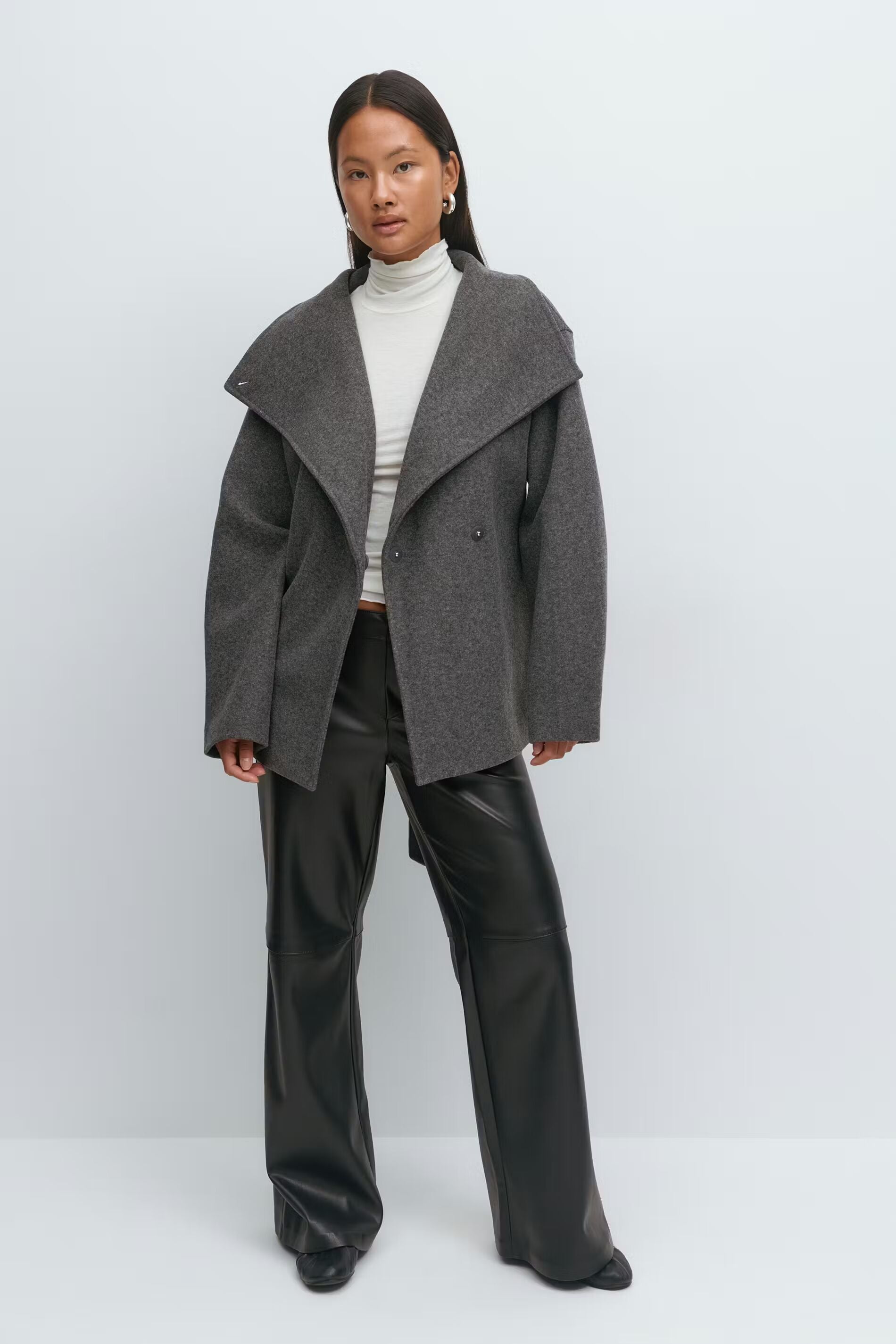Alma Mid-Length Coat – Gray – image 2