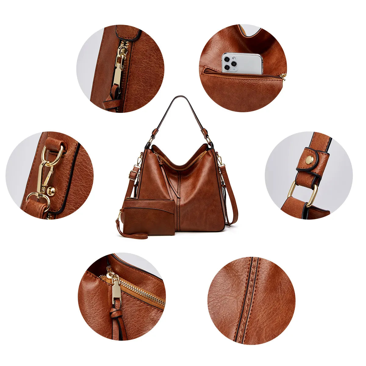 Luxury Anti-Theft Leather Crossbody Bag with Coin Purse – image 4