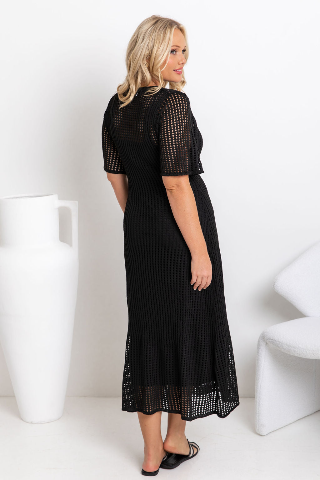 Airlie – Wide Crochet Dress – Black – image 4