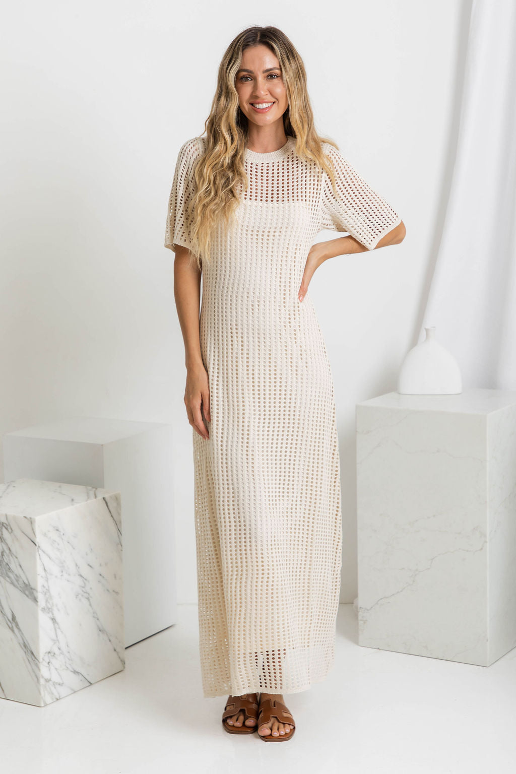 Airlie Crochet Maxi Dress - Natural – image 6