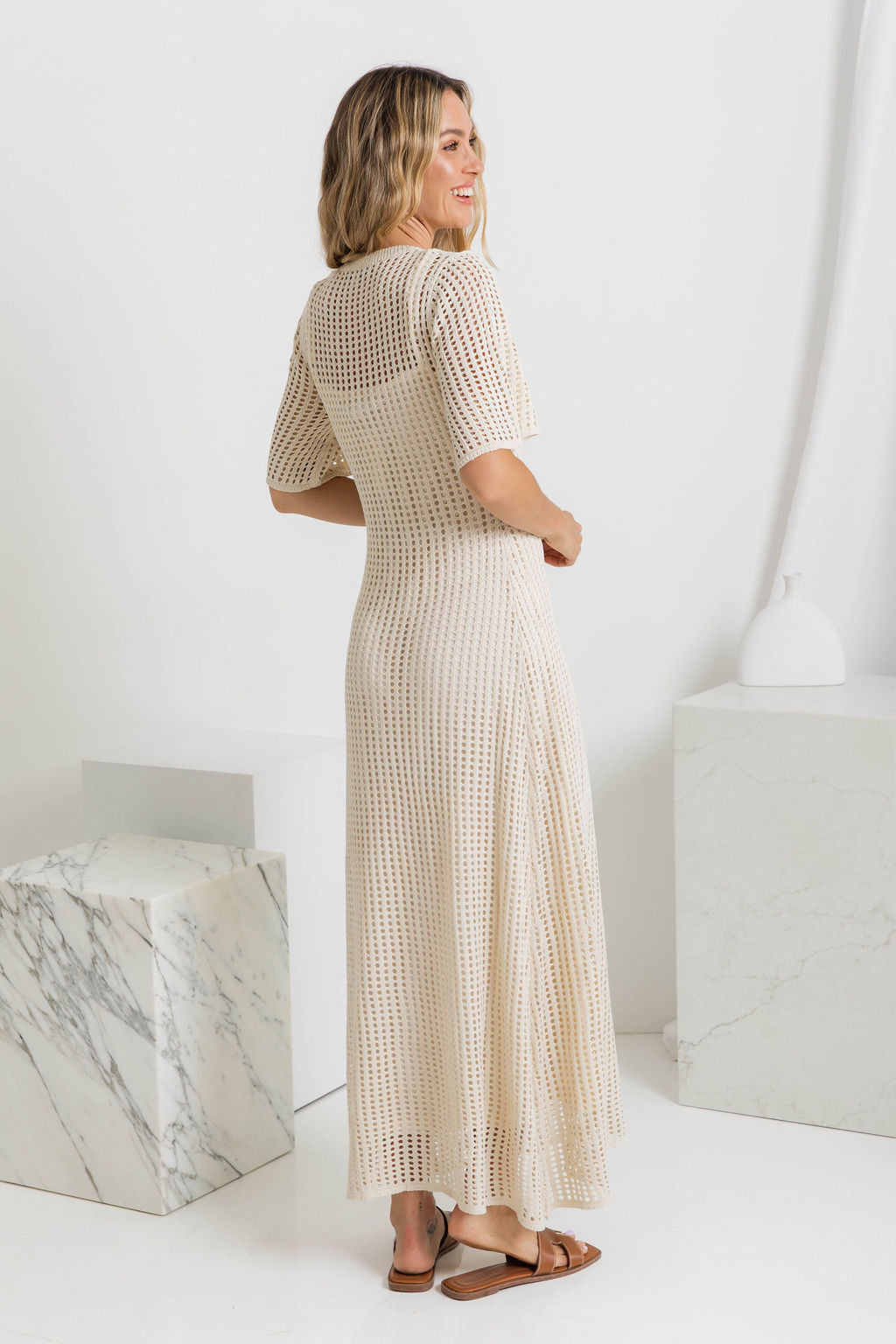 Airlie Crochet Maxi Dress - Natural – image 2