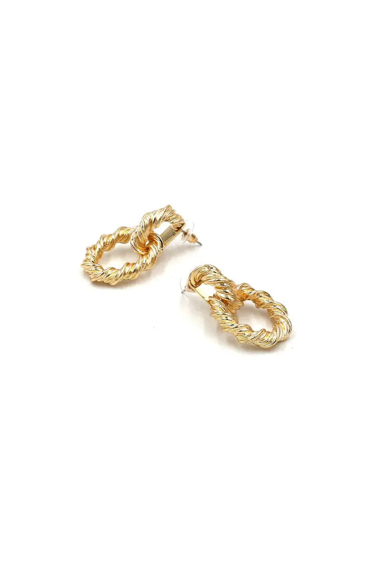 Grain Spiral Golden Earrings – image 3