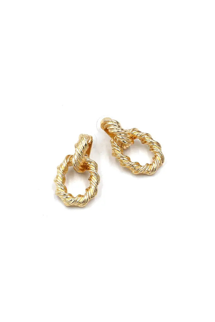 Grain Spiral Golden Earrings – image 2