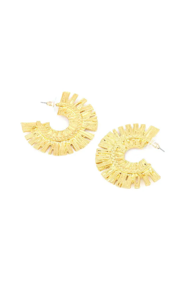 Maike Golden Semicircle Earrings – image 2
