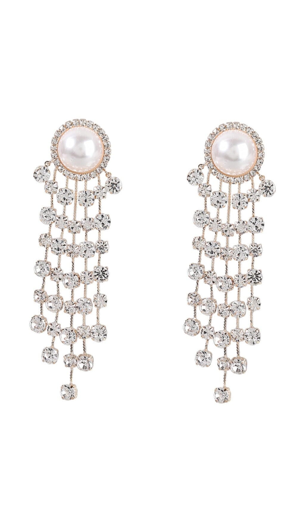 Emersyn Pearl Crystal Tassel Earrings – image 1