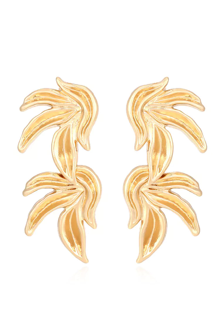 Bexiron Gold Leaves Earrings – image 1