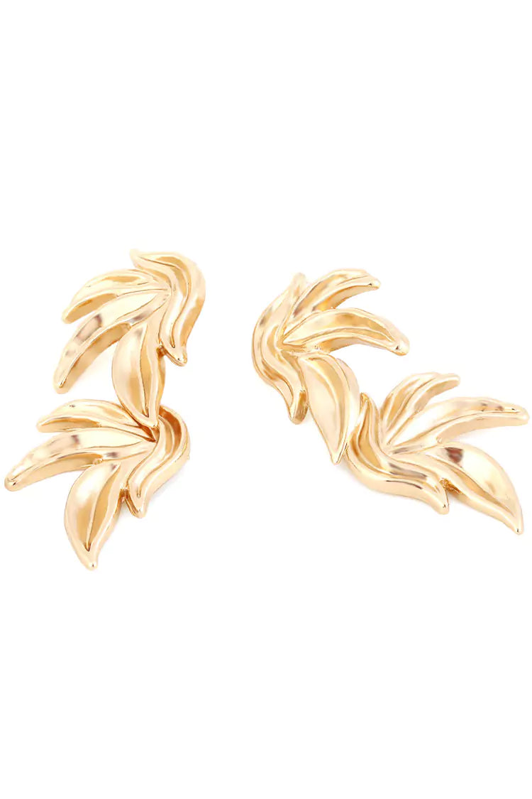Bexiron Gold Leaves Earrings – image 4