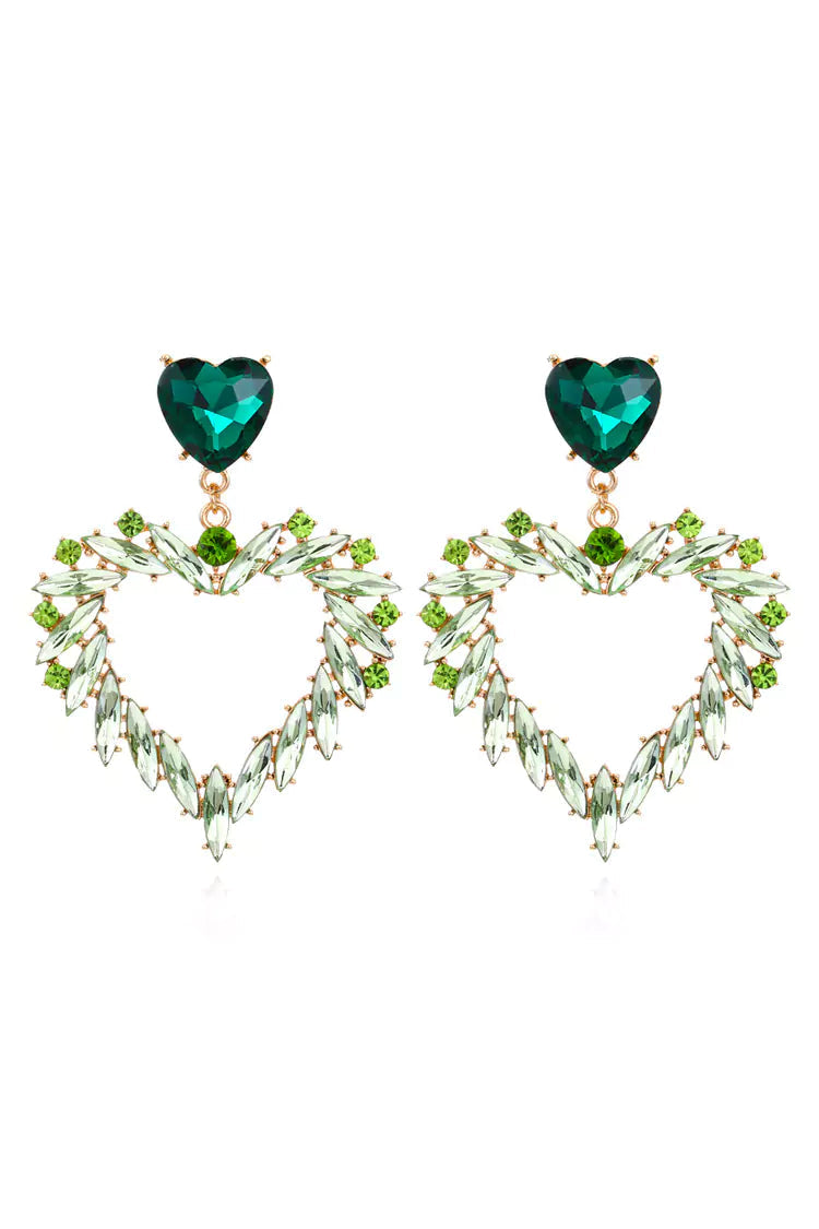 Ajaz Green Heart Earrings – image 1