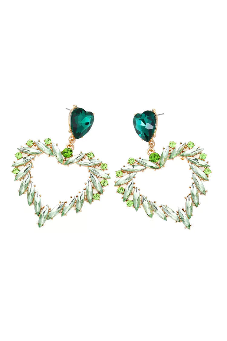 Ajaz Green Heart Earrings – image 3