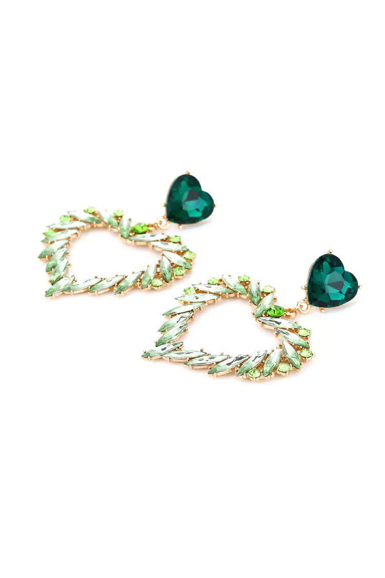 Ajaz Green Heart Earrings – image 4