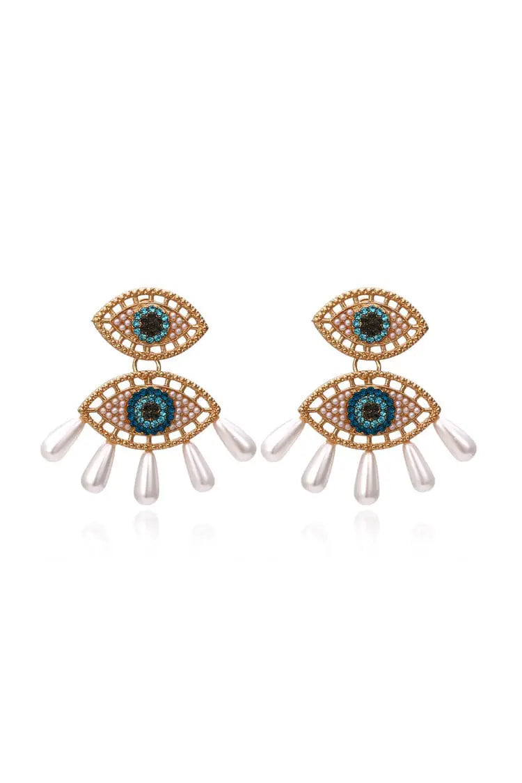 Nimat Devil's Eye Pearl Earrings – image 1