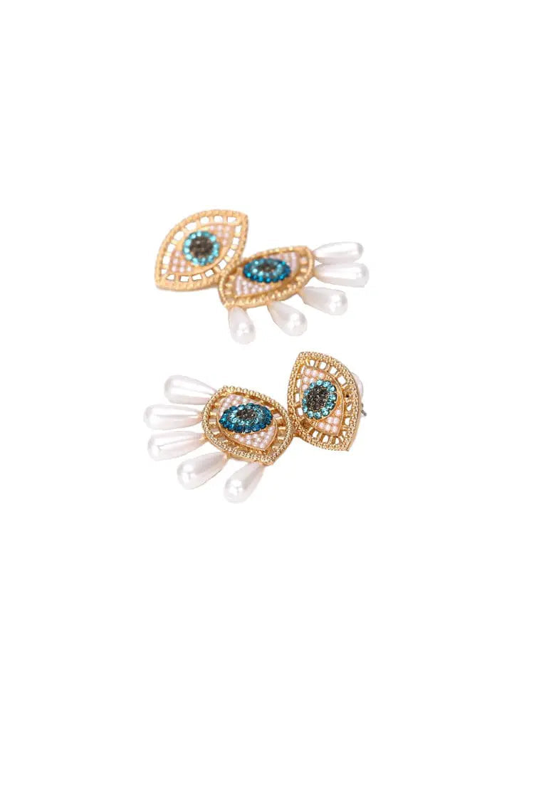 Nimat Devil's Eye Pearl Earrings – image 6
