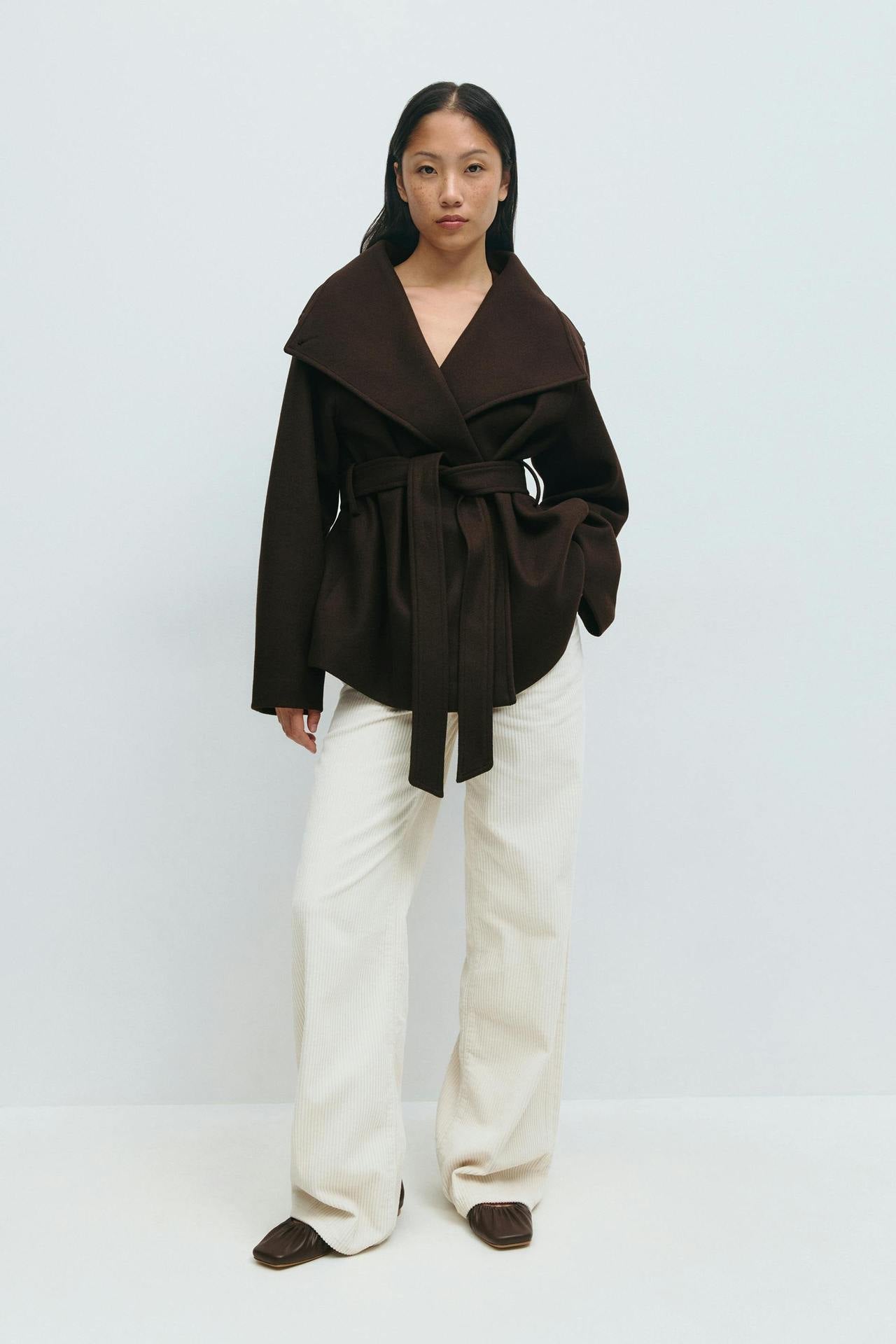 Alma Mid-Length Coat – Brown – image 1