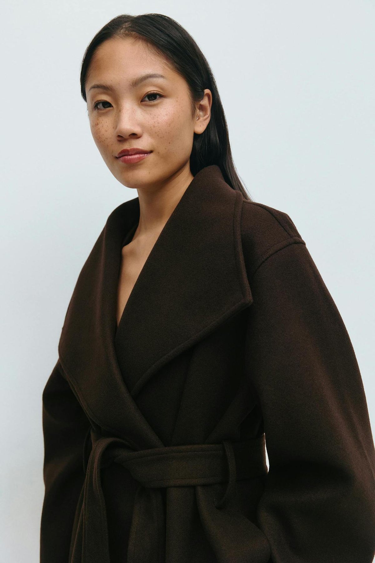 Alma Mid-Length Coat – Brown – image 2