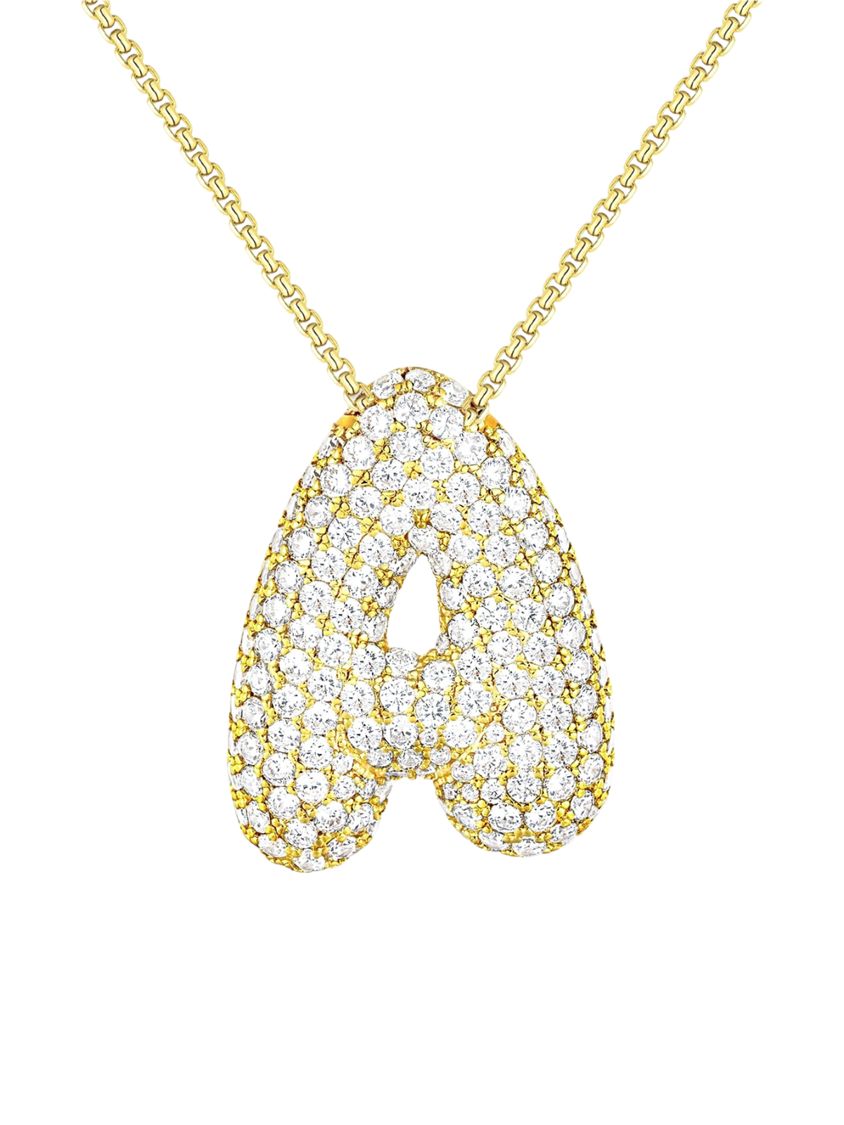 Luna Bubble Letter (A-Z) Necklace – image 1