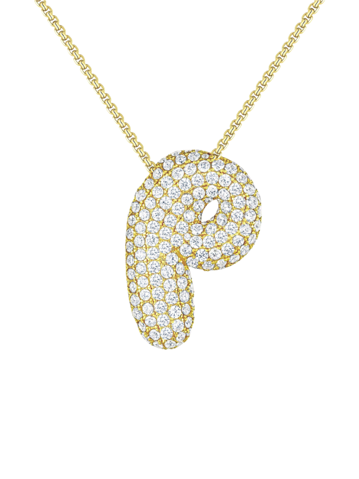 Luna Bubble Letter (A-Z) Necklace – image 23