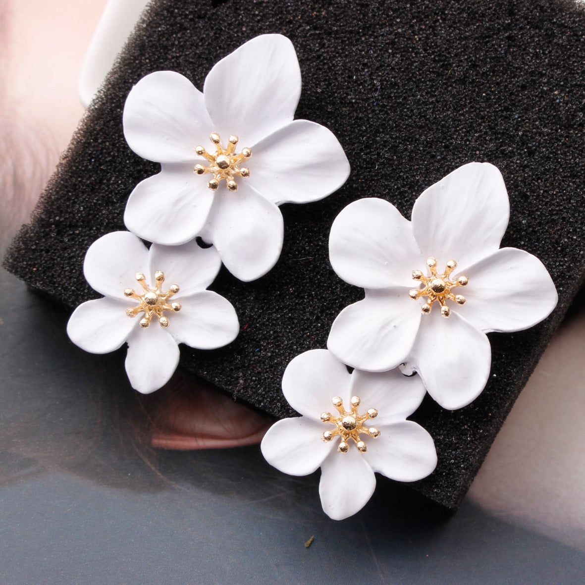 Sandra Double Flower Earrings – image 8