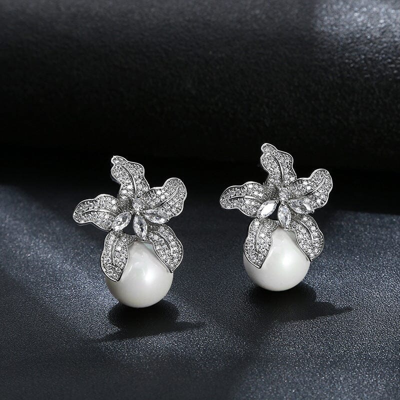 Amara Silver Pearl Earrings – image 2