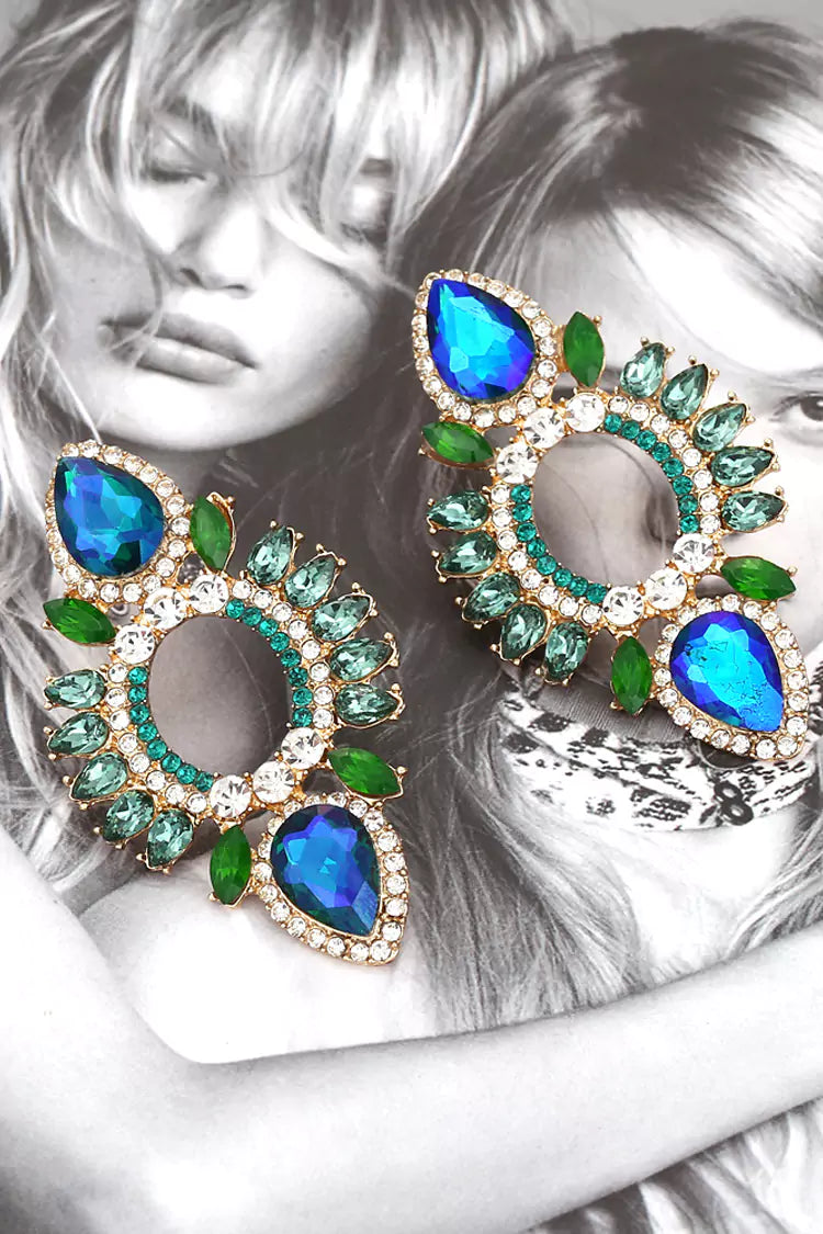 Xylona Blue Rhinestone Earrings – image 2