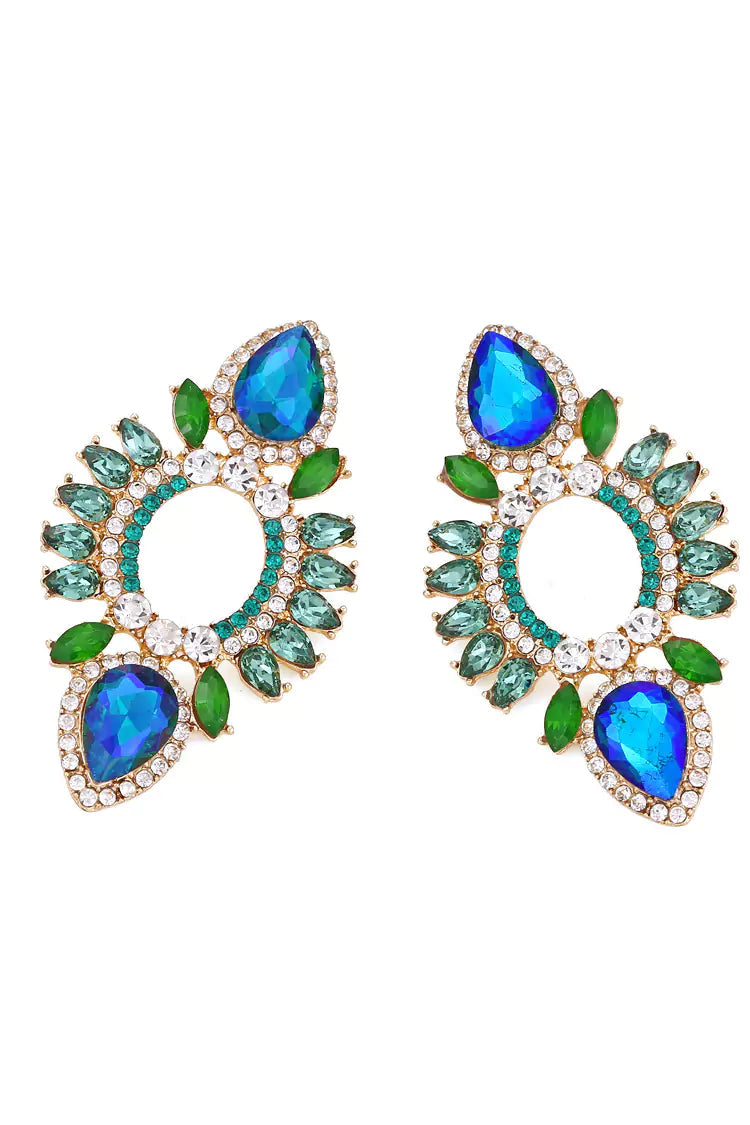 Xylona Blue Rhinestone Earrings – image 4
