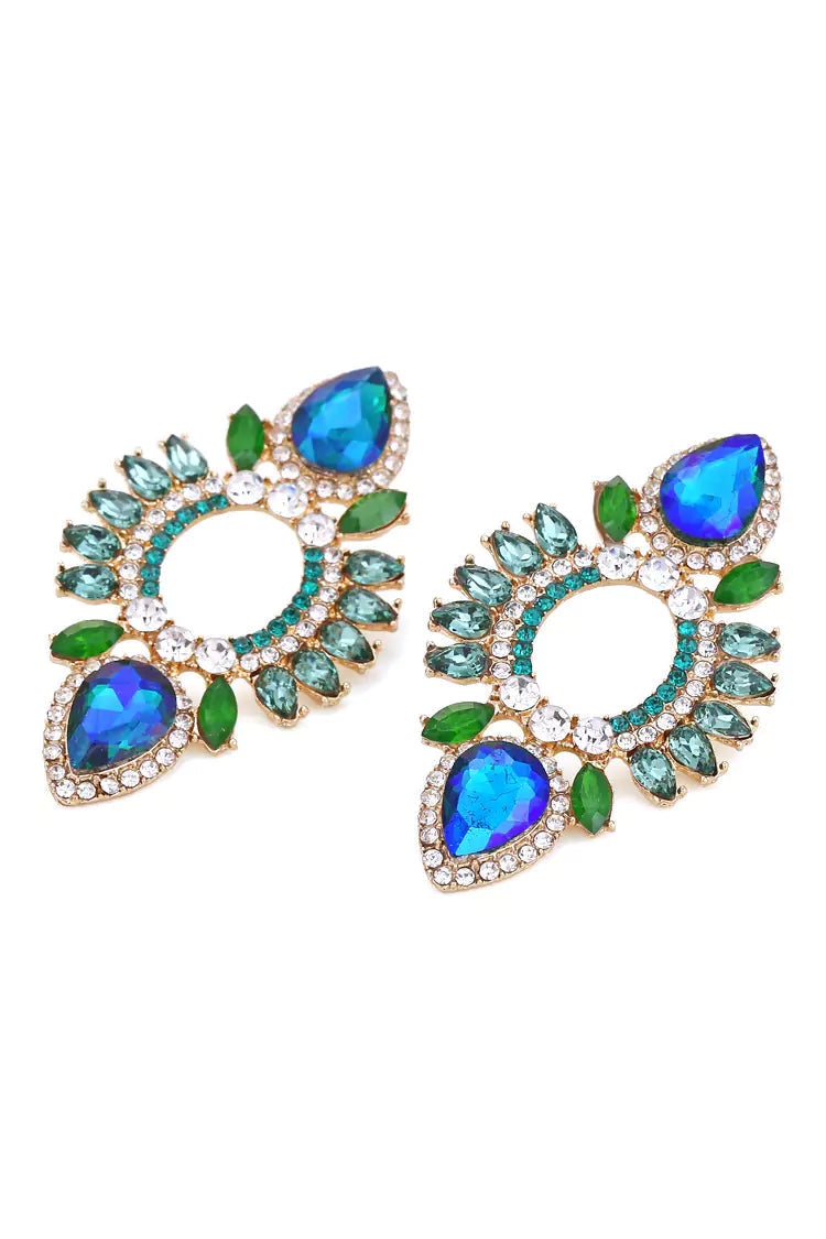 Xylona Blue Rhinestone Earrings – image 5