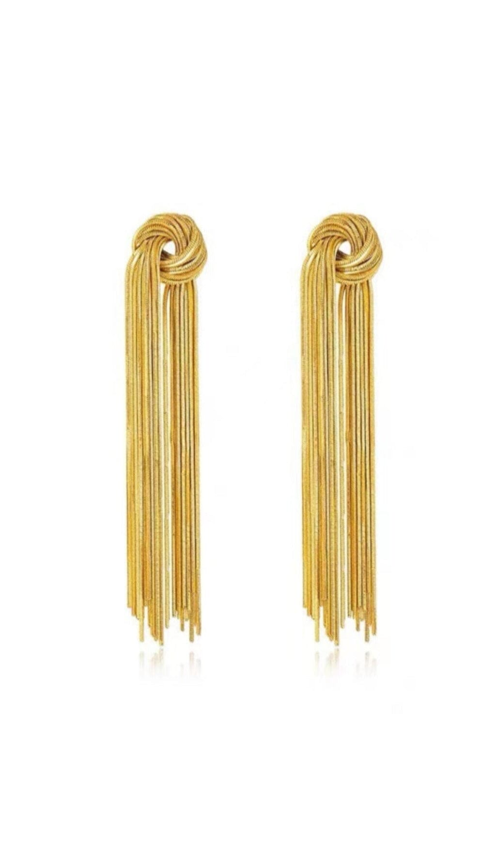 Phoenix Gold Tied Tassel Earrings – image 1