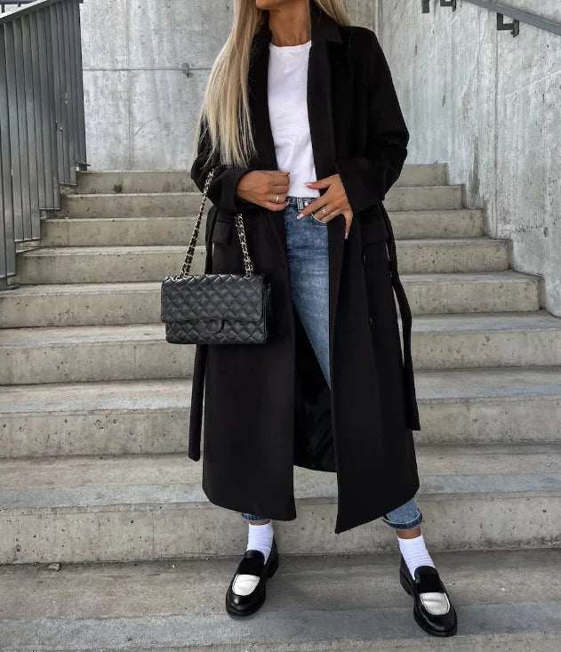 Damen Wintermantel Zweireihig | Klassischer Mantel für Herbst und Winter