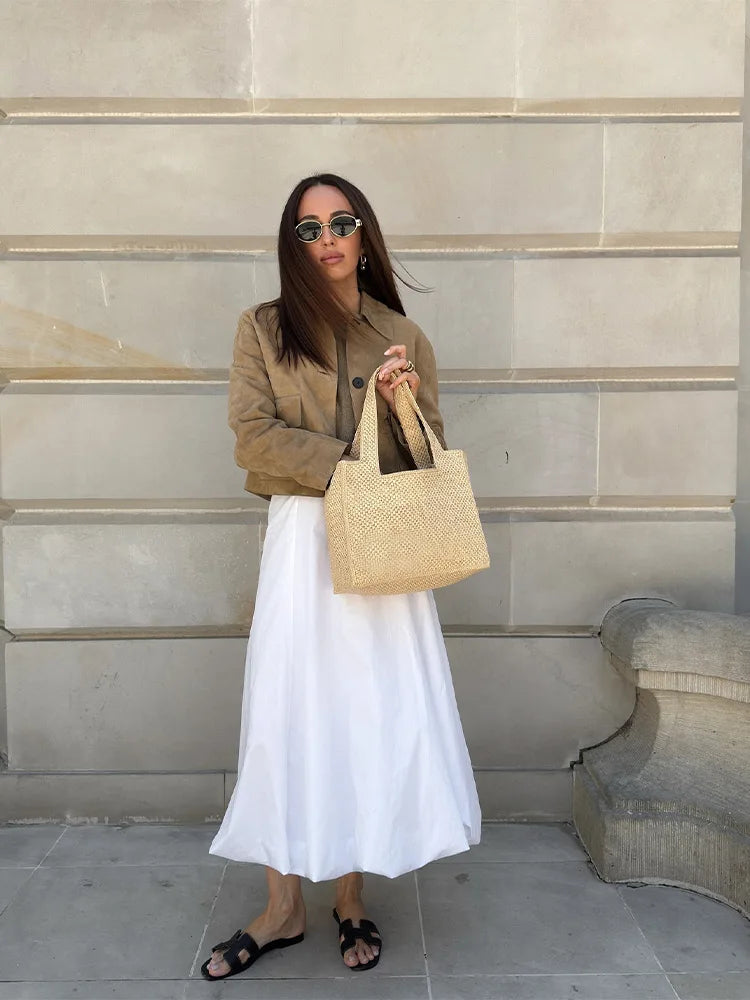 Damen Kurzjacke Khaki | Modische Jacke im kurzen Schnitt