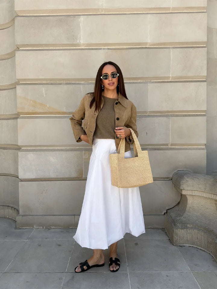 Damen Kurzjacke Khaki | Modische Jacke im kurzen Schnitt