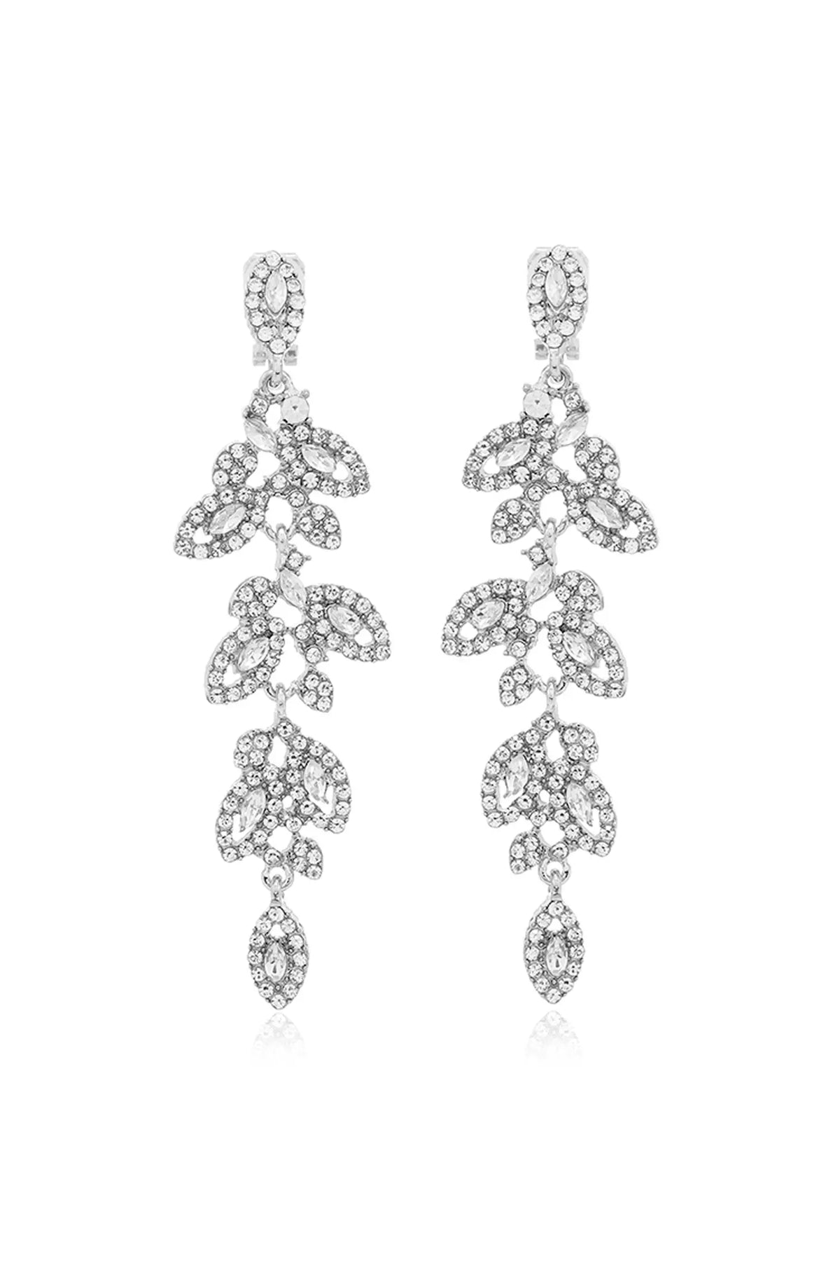 Erosa Silver Leaf Earrings – image 1