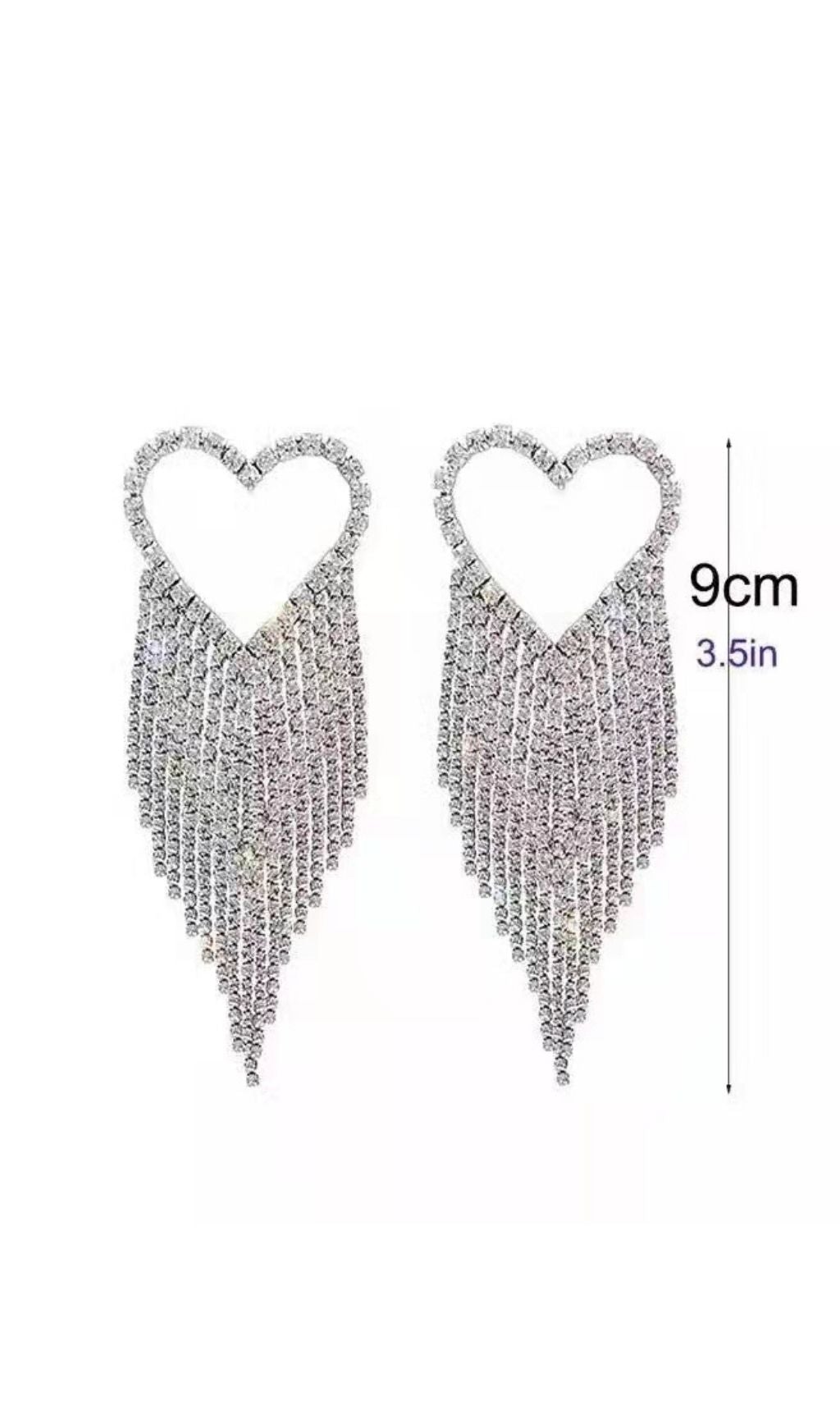 Logan Rhinestone Tassel Earrings – image 2