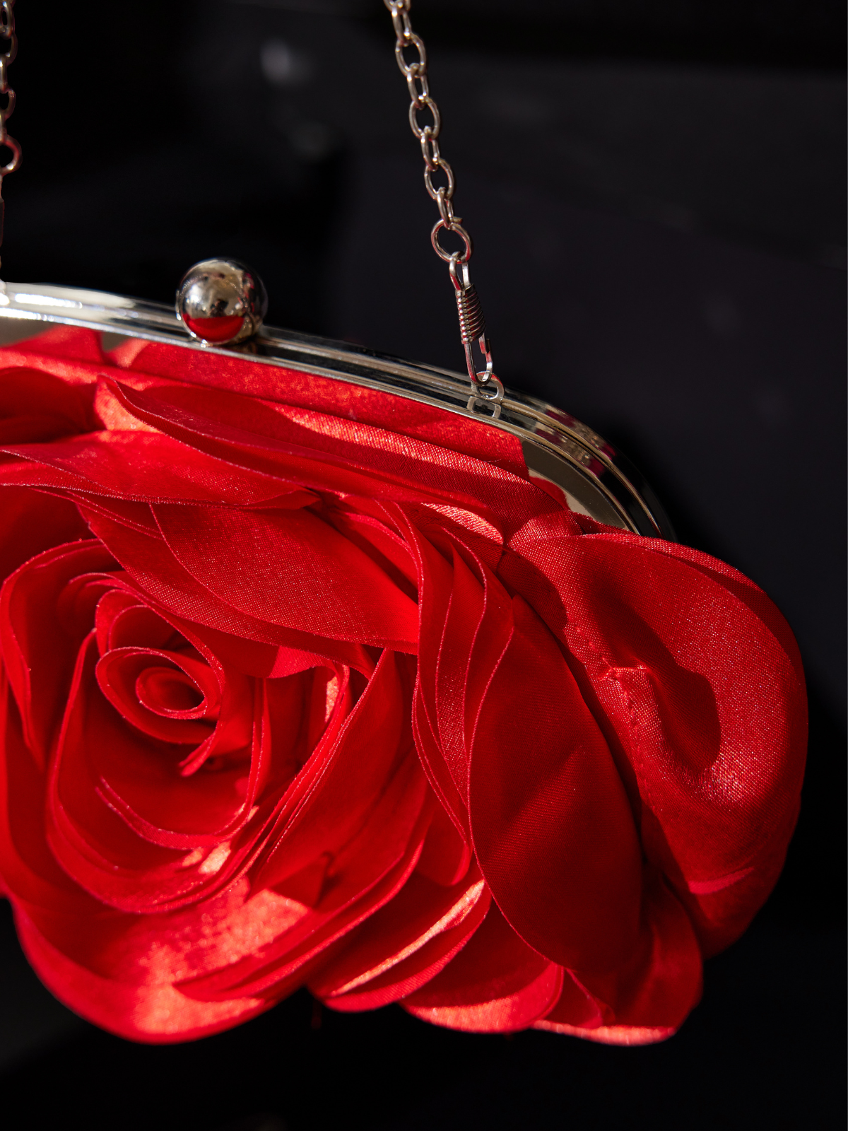 Wells Red Flower Satin Clutch – image 6