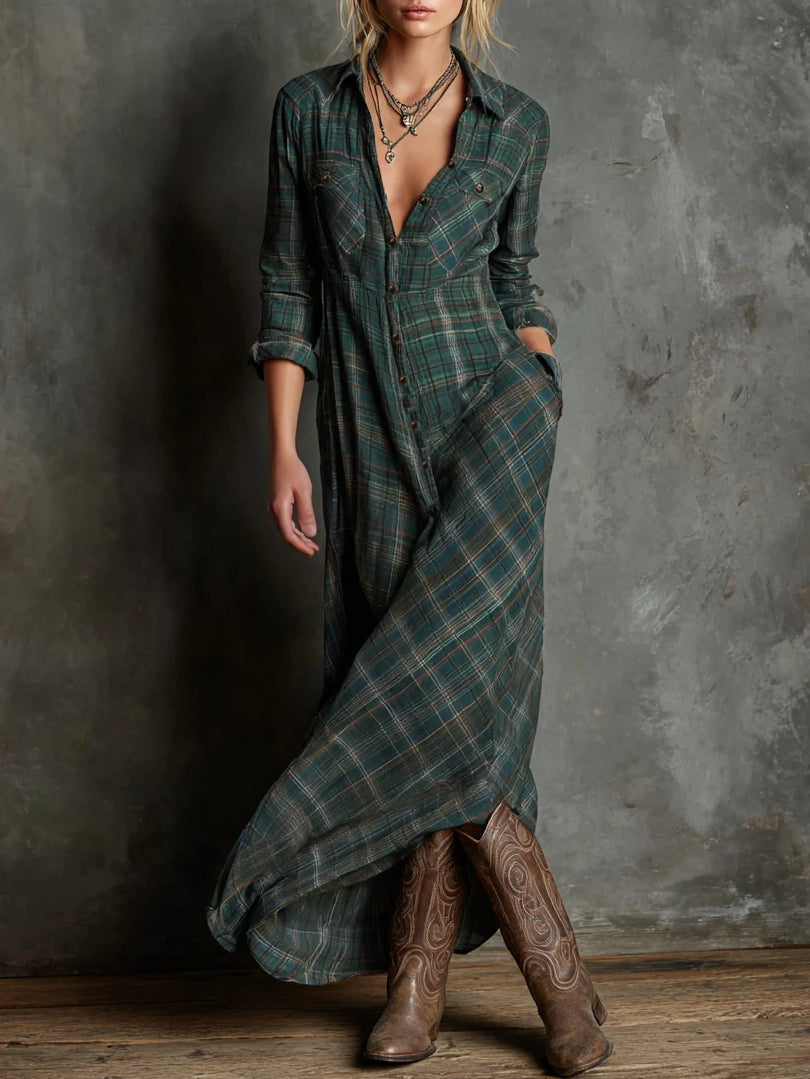 Valentina – Long checkered dress – image 1