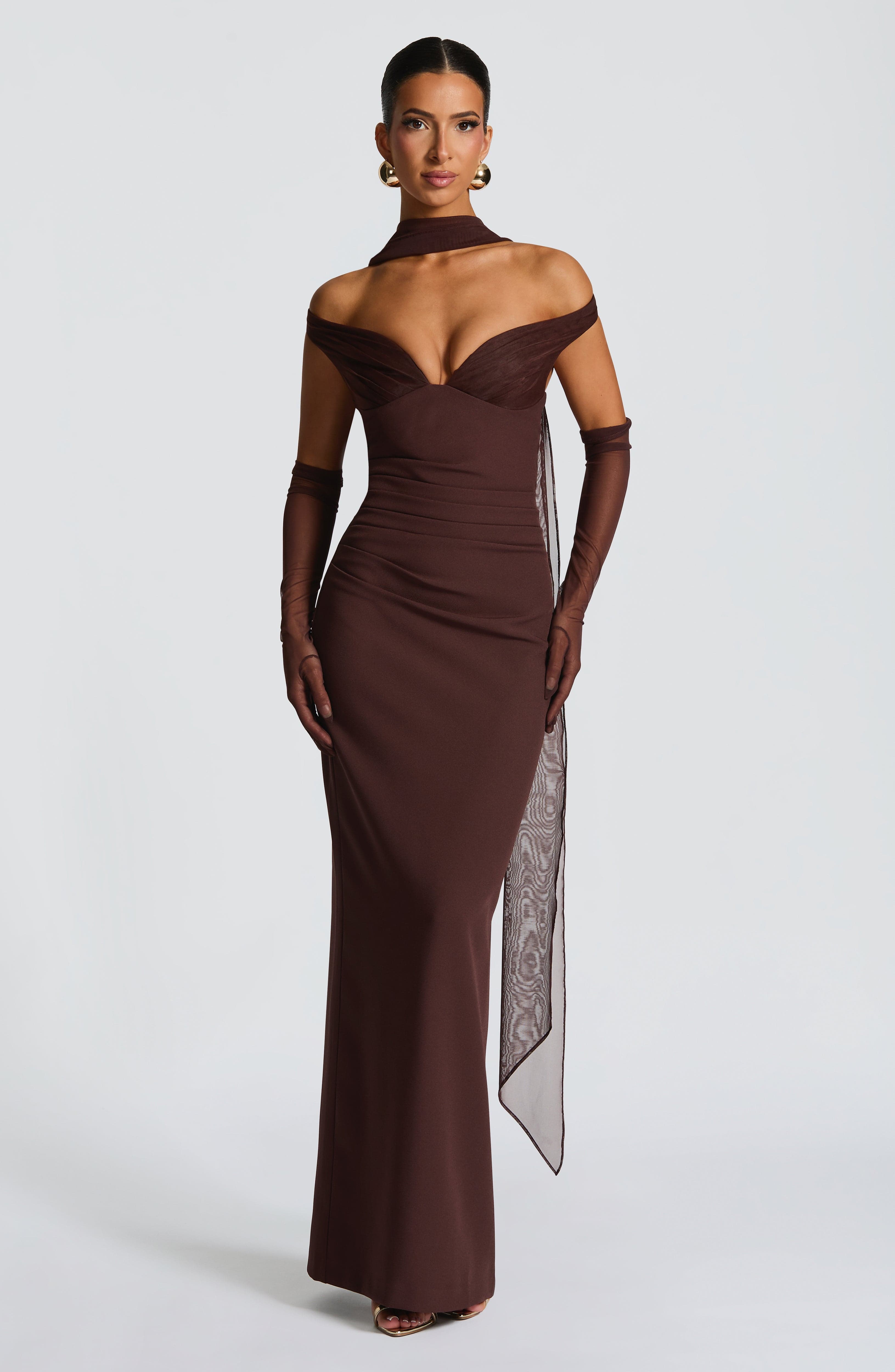 Abigail Maxi Dress - Plum Brown – image 1