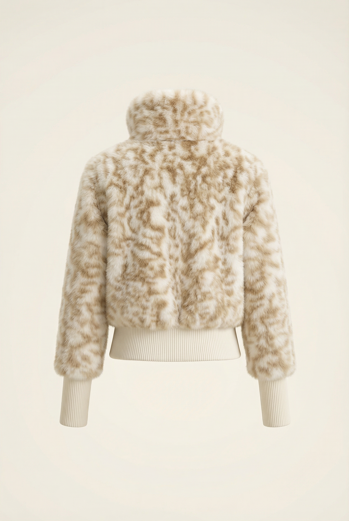 Julie Short Jacket with Stand Collar – Beige & Brown – image 11